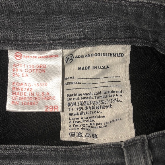 AG Adriano Goldschmied Cigarette Jeans Size 29R - Picture 3 of 4